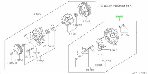 Alternator assembly for - alternator,