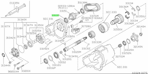 Bearing front drive shaft - bearing,,