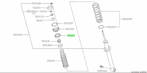 Seat rubber rear spring - rear, upper
