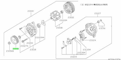 Pulley assembly for nissan - assembly,