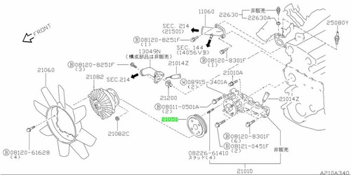 Pulley fan water pump - pulley,,