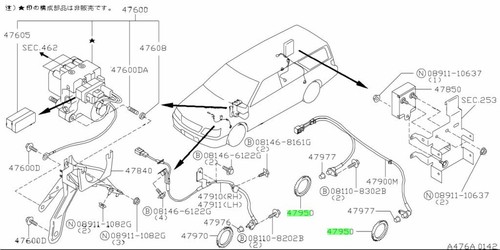 Rotor sensor antiskid rear - antiskid,