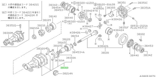 Bearing drive pinion - drive, front